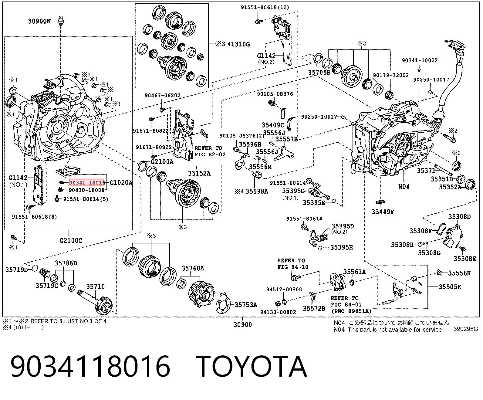 9034118016 Toyota Tampão de panela da Caixa Automática de Mudança