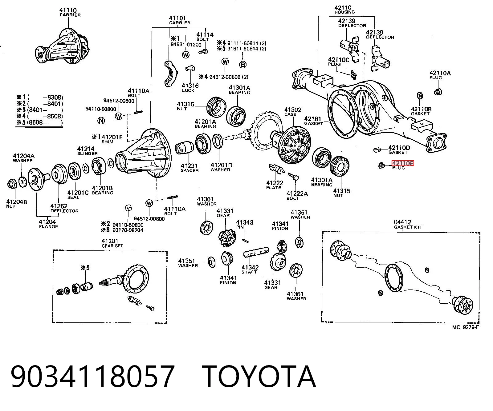 9034118057 Toyota Tampão de panela de motor