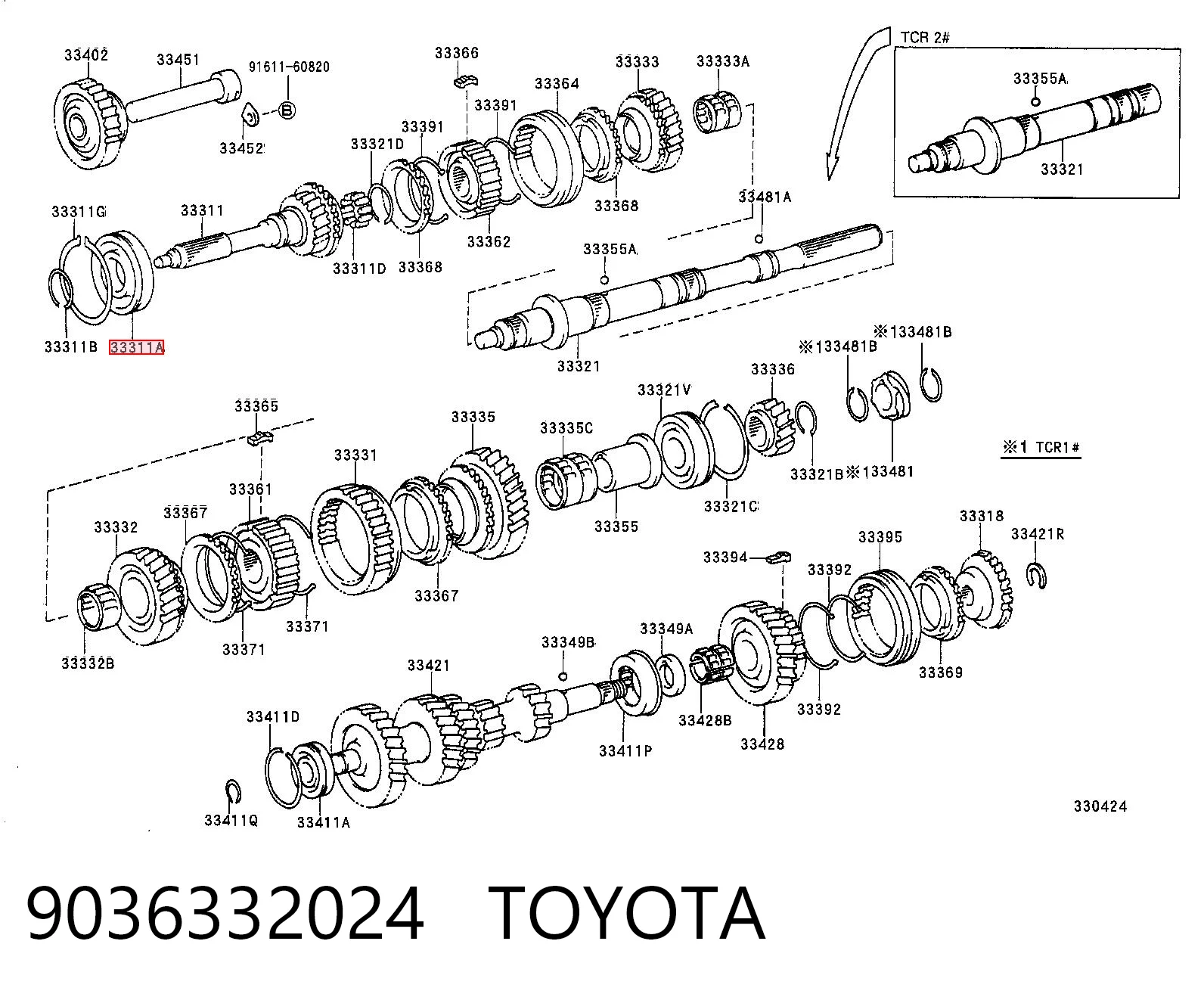 Rolamento da árvore primária da Caixa de Mudança Toyota Hiace III H10 ao melhor preço