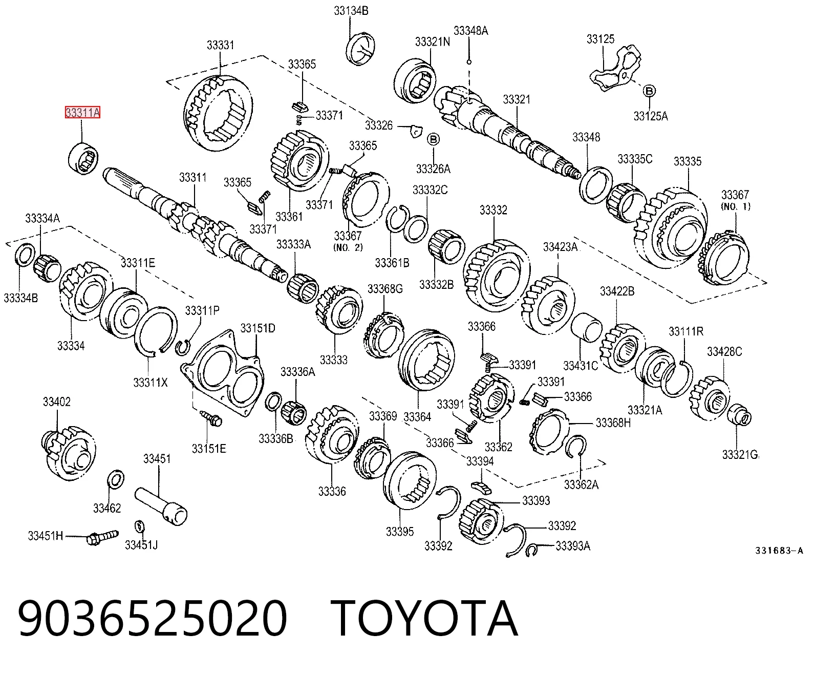9036525020 Toyota