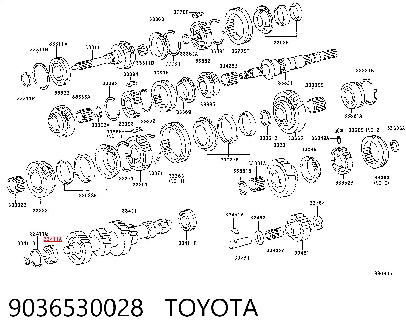 Rolamento da Caixa de Mudança para Toyota Land Cruiser J8