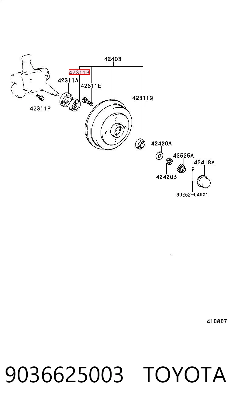 9036625003 Toyota
