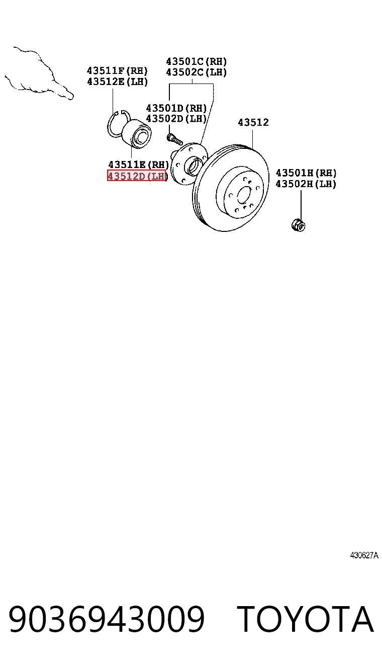 9036943009 Toyota