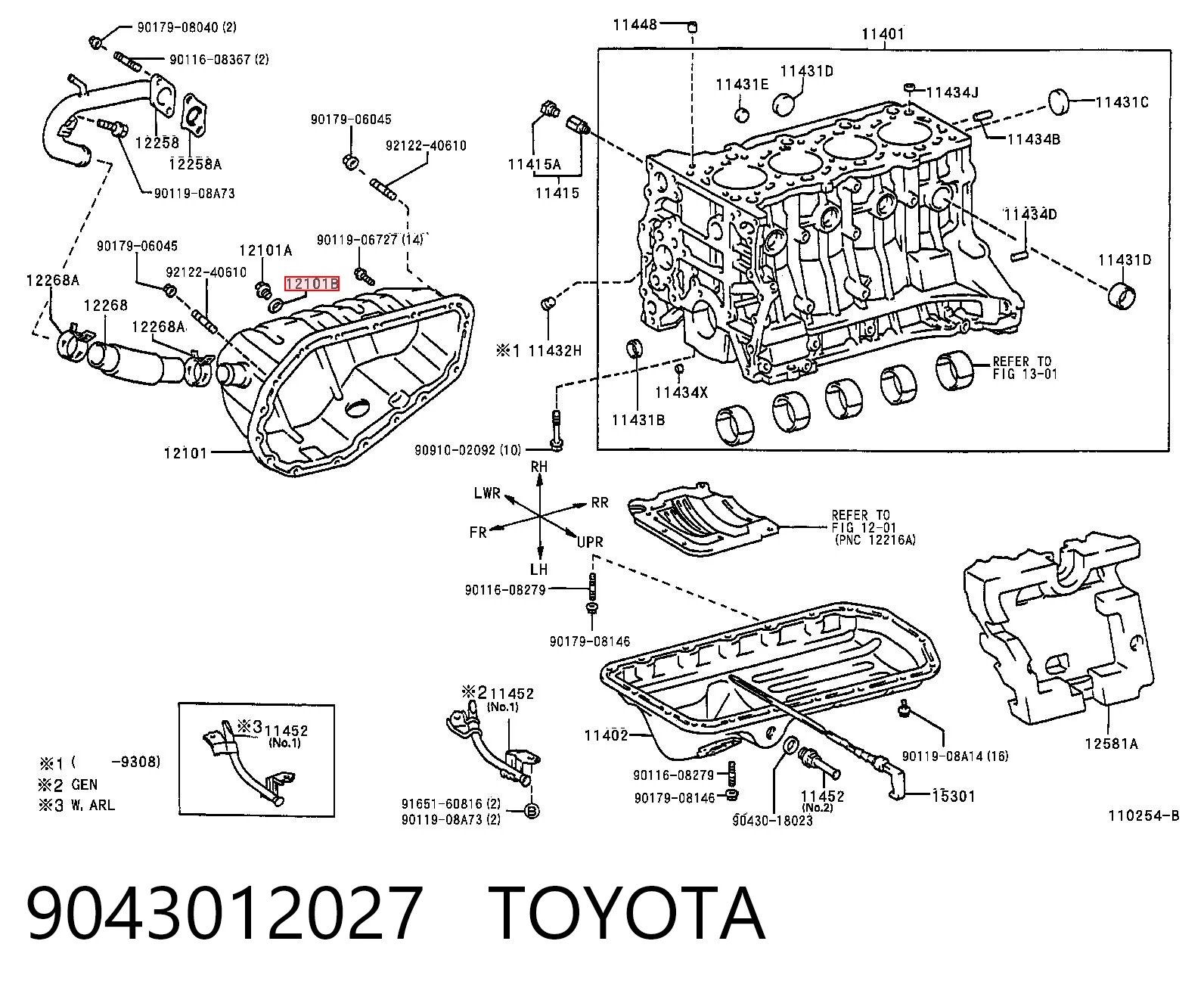 9043012027 Toyota Vedante de rolha de panela de motor