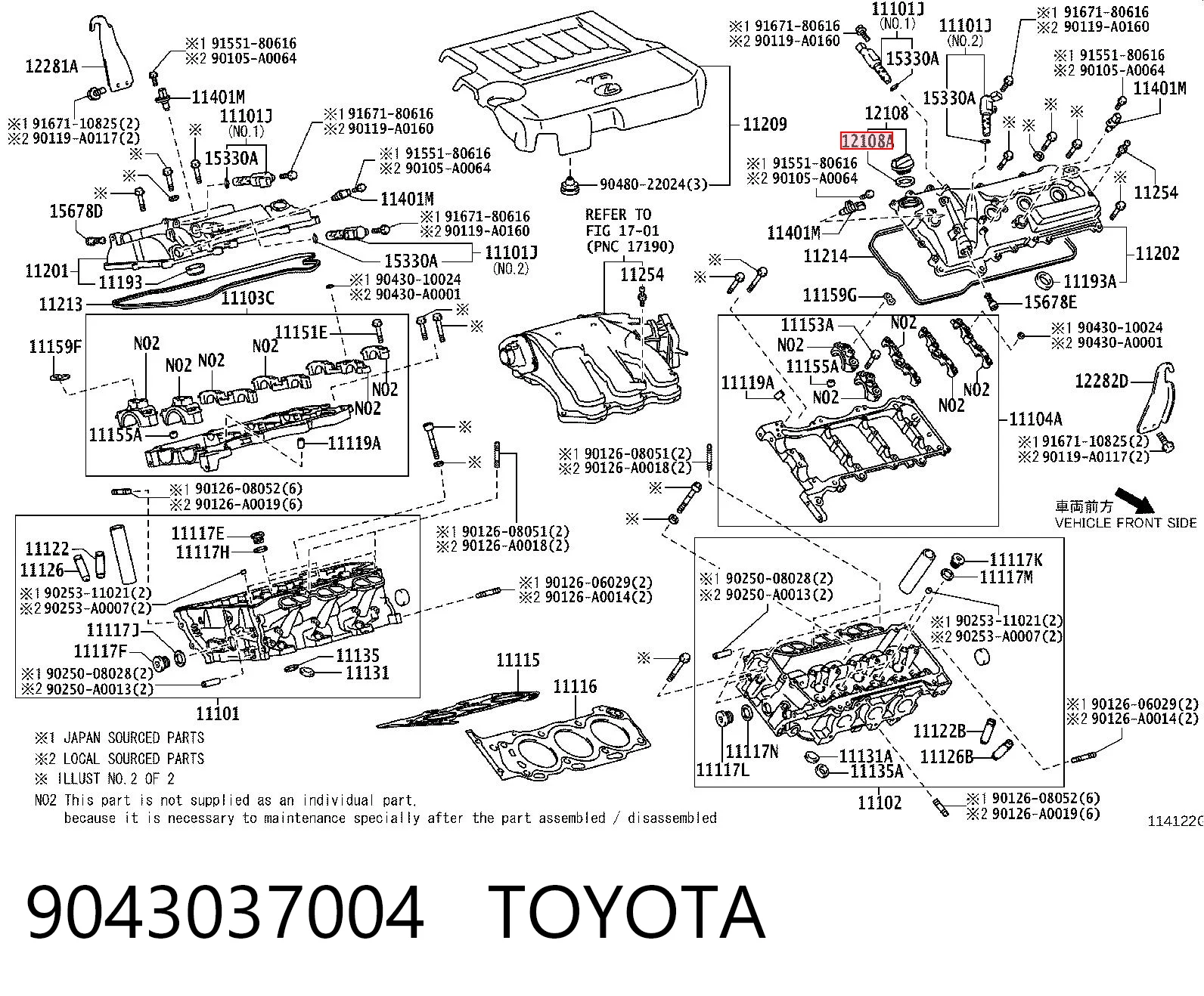 9043037004 Toyota Vedante de tampa do gargalho de enchimento de óleo