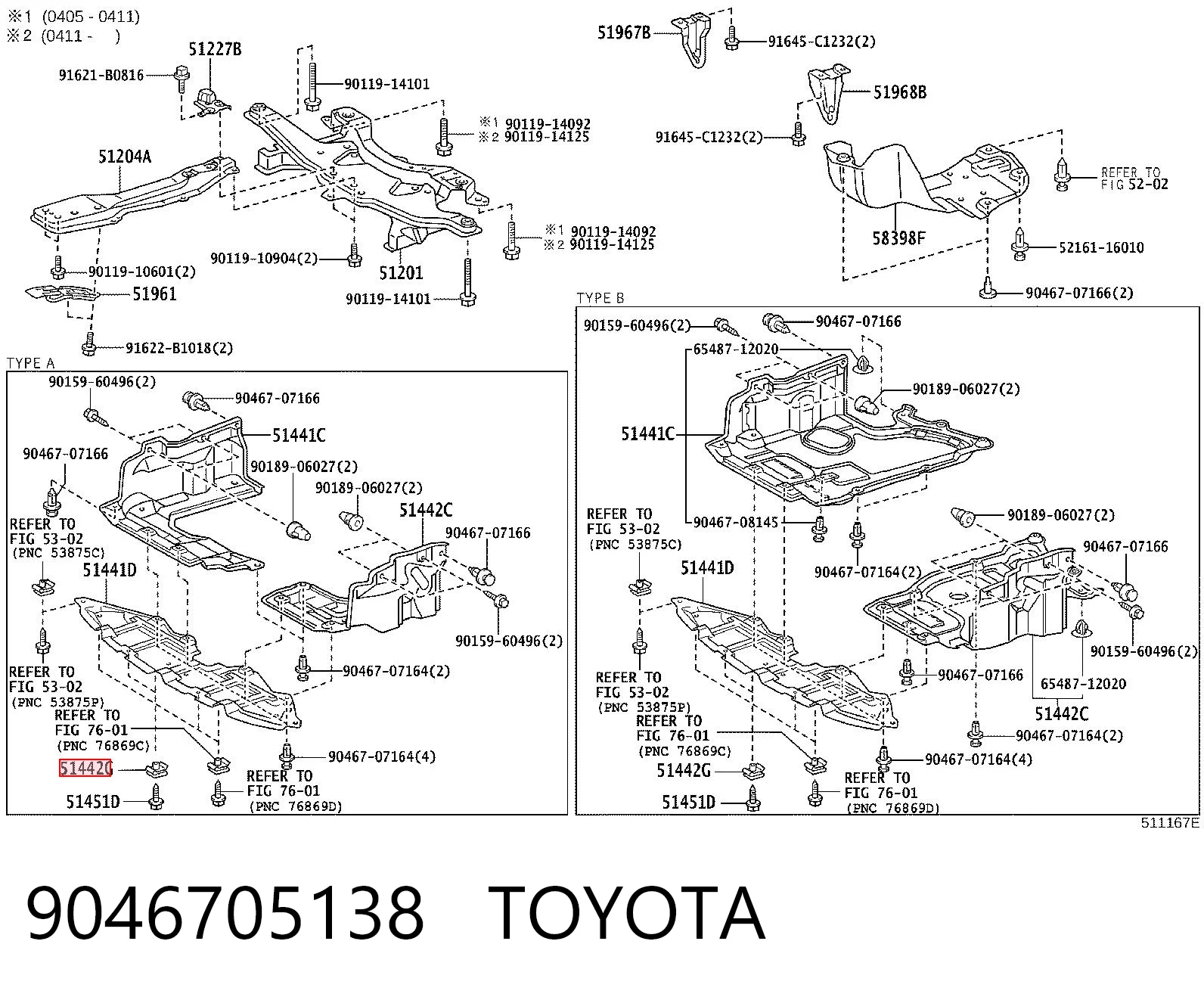 9046705138 Toyota Cápsula (prendedor) de fixação do pára-choque dianteiro