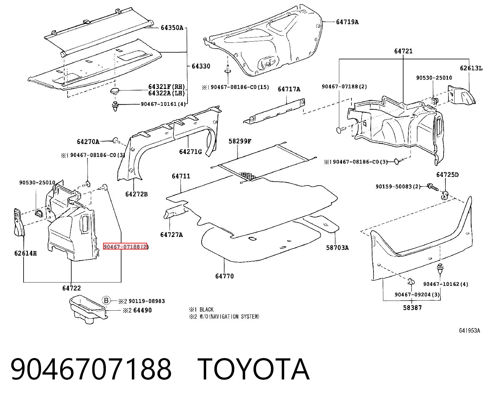 9046707188 Toyota Cápsula (prendedor) de fixação do forro do pára-choque do pára-lama dianteiro