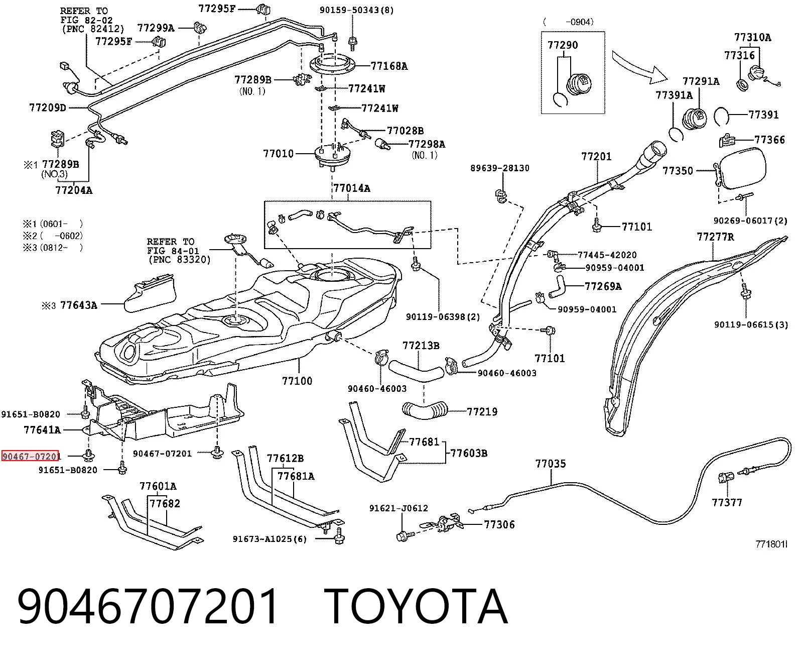 9046707201 Toyota Cápsula (prendedor) de fixação do pára-choque traseiro