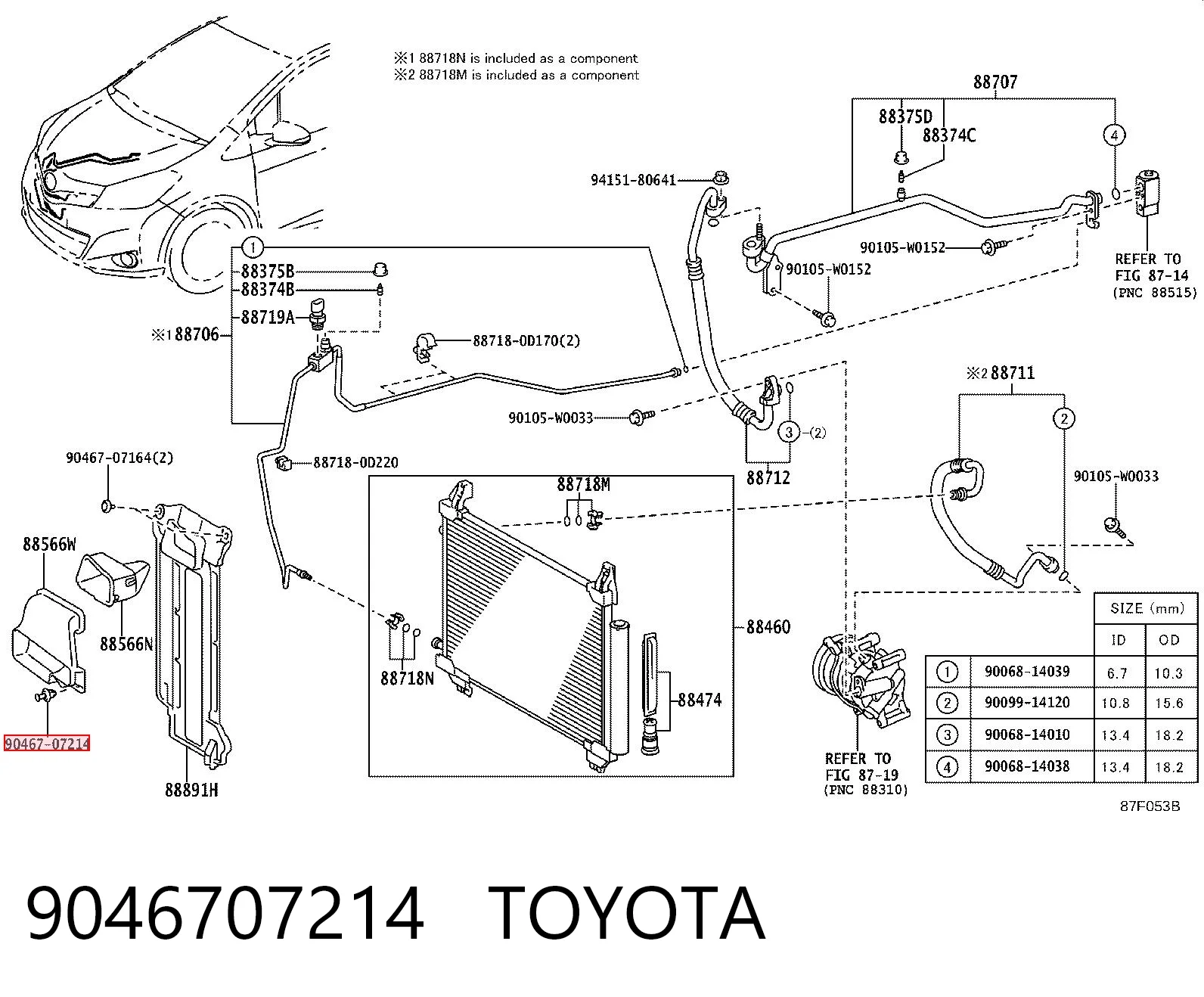 9046707214 Toyota Cápsula (prendedor) de fixação do forro do pára-choque do pára-lama dianteiro