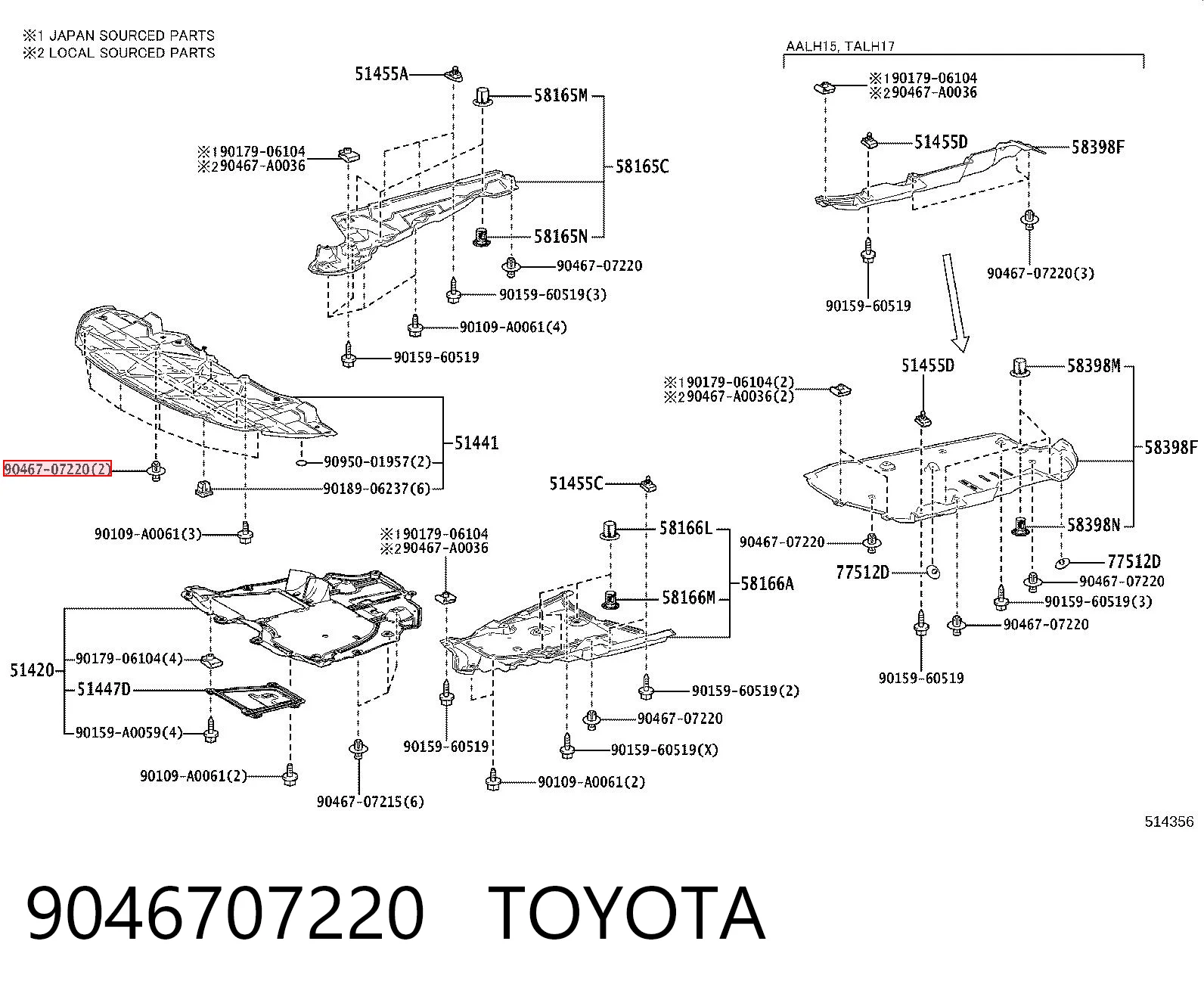 9046707220 Toyota Cápsula (prendedor) de fixação do forro do pára-choque do pára-lama dianteiro