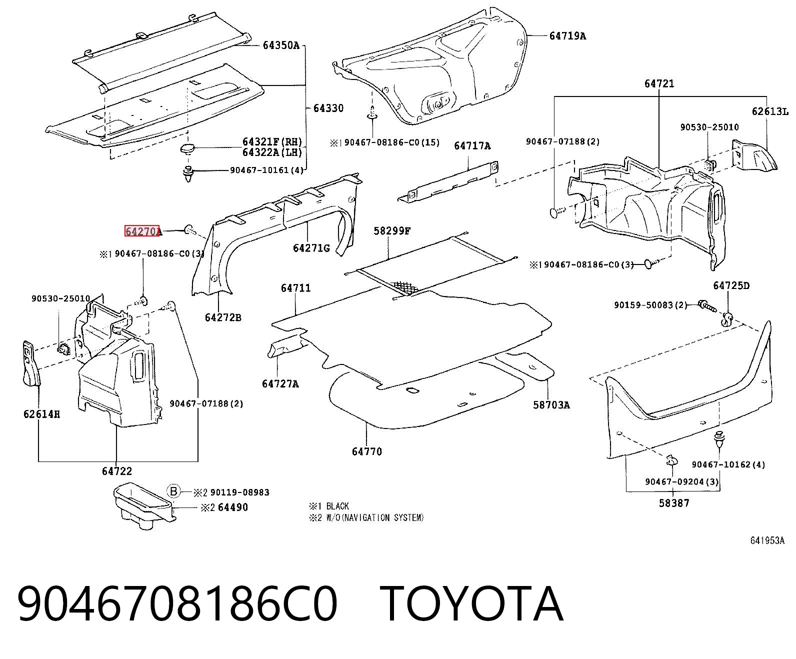 9046708186C0 Toyota Cápsula (prendedor) de fixação do forro do pára-choque do pára-lama dianteiro