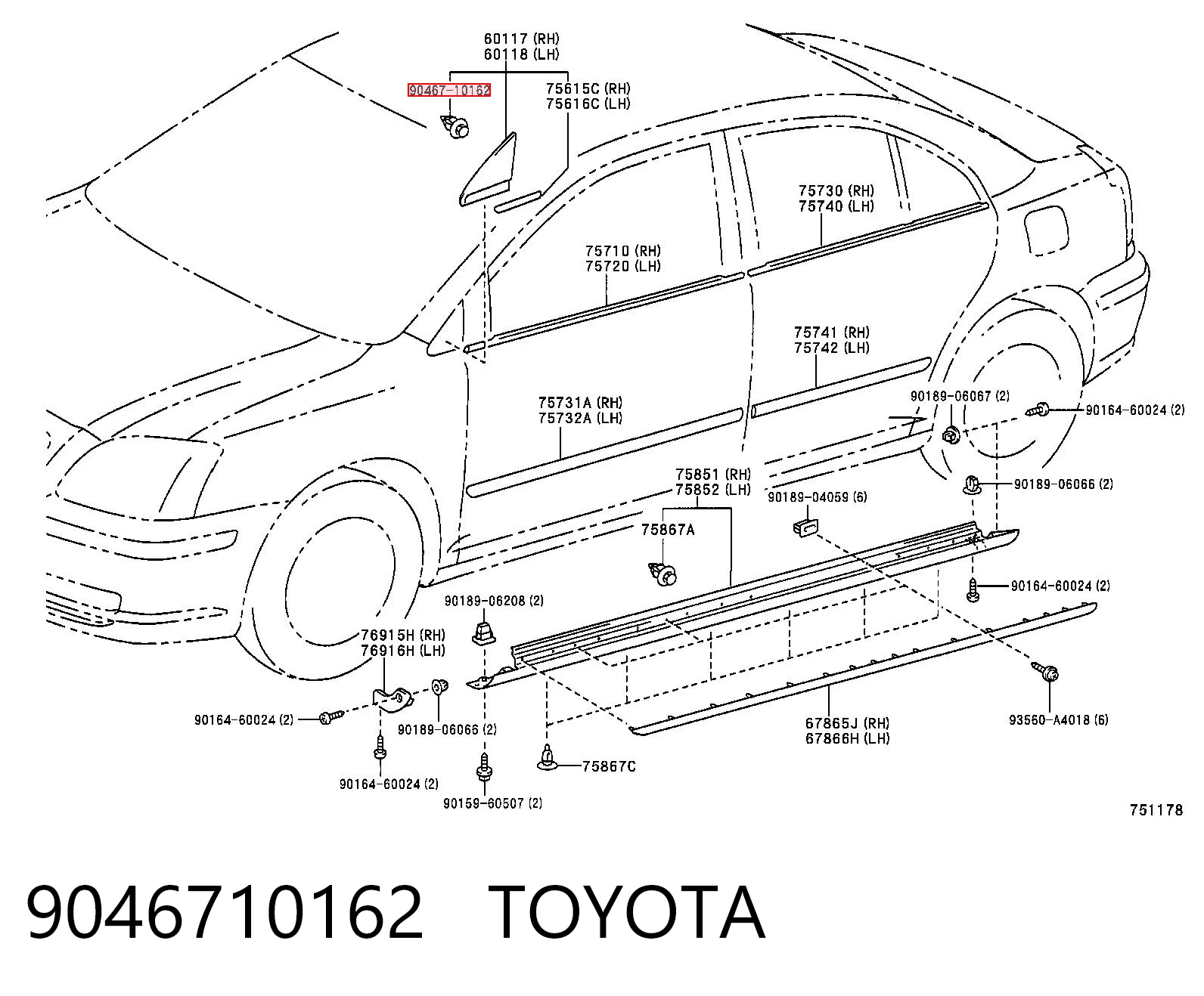9046710162 Toyota