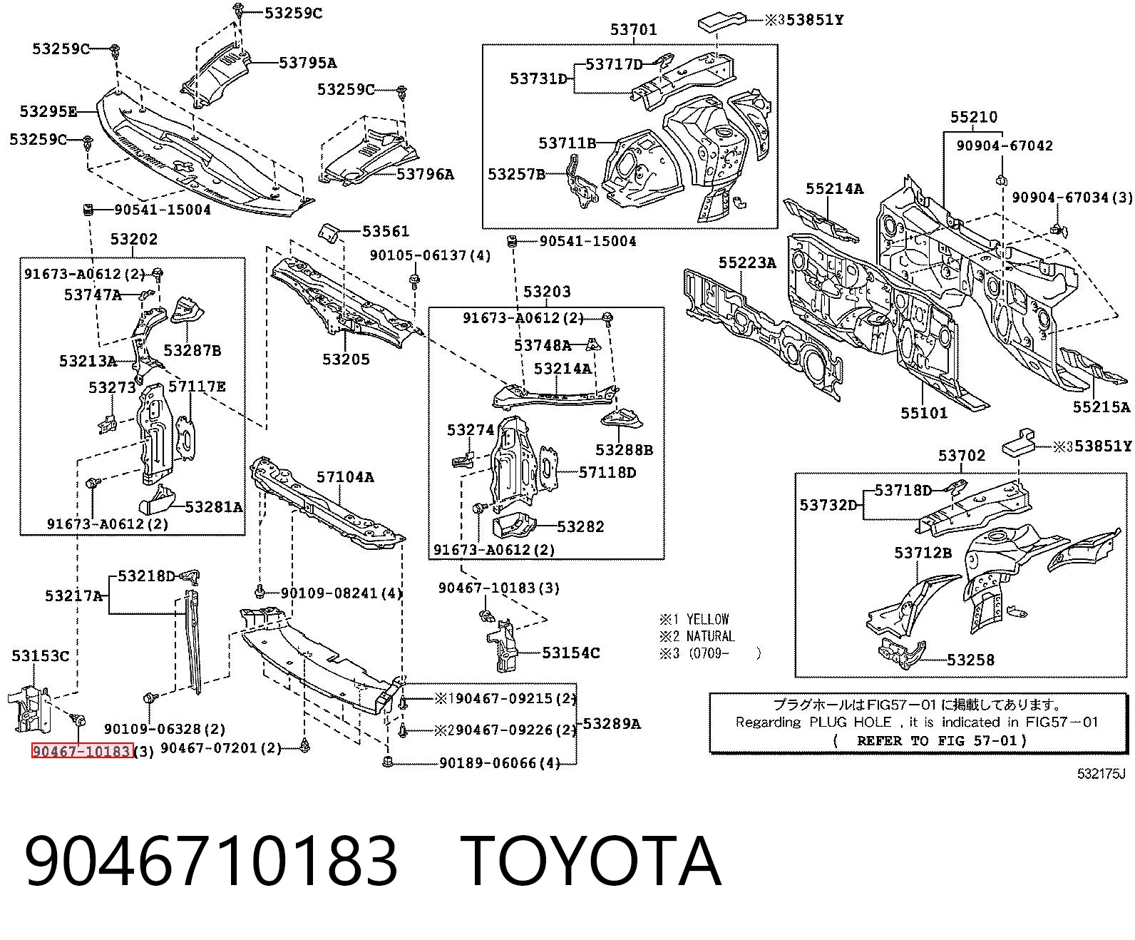 9046710183 Toyota Cápsula (prendedor) de fixação do forro do pára-choque do pára-lama dianteiro
