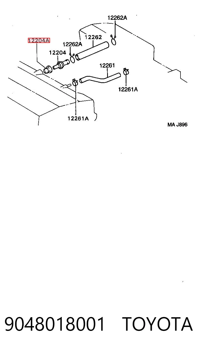 9048018001 Toyota Vedante de válvula de ventilação de cárter