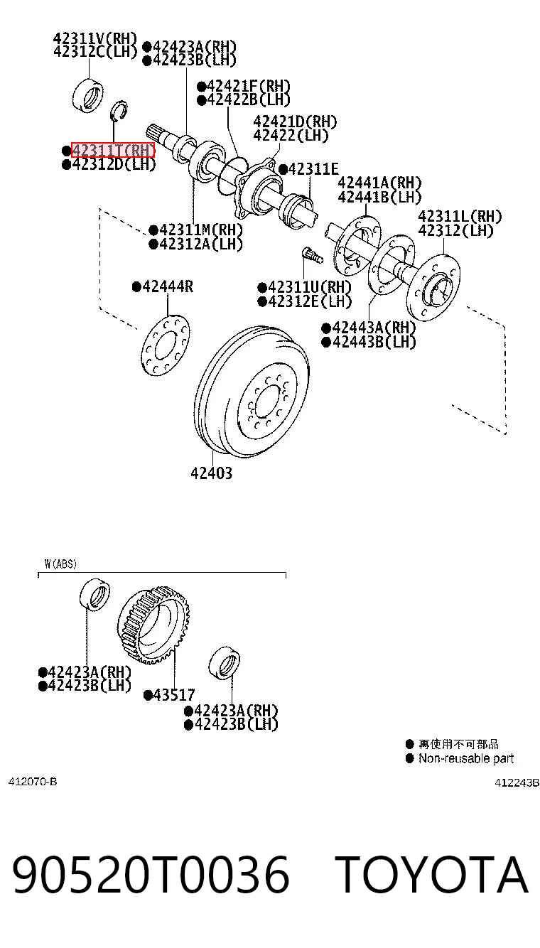 90520T0036 Toyota