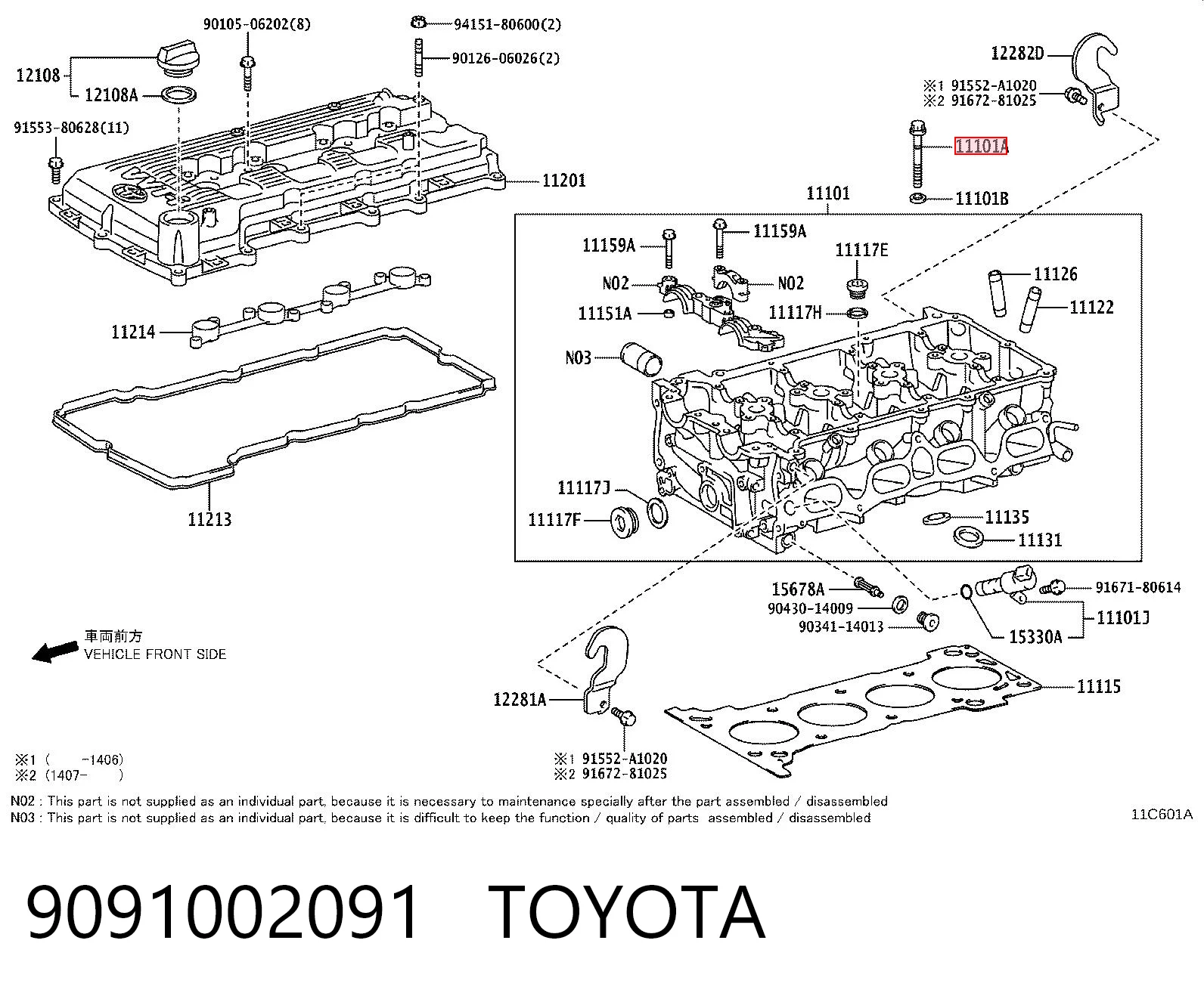9091002091 Toyota Parafuso de cabeça de motor (CBC)