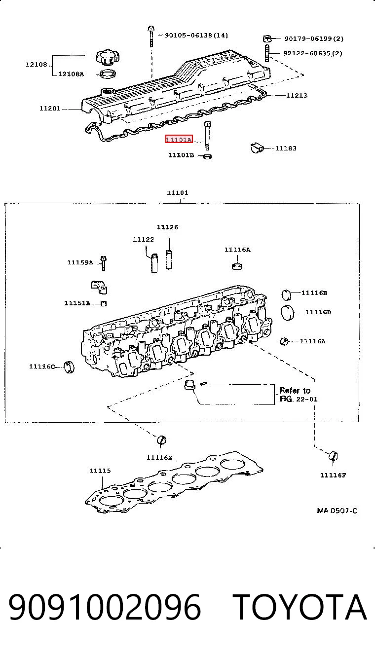 Parafuso de cabeça de motor (CBC) para Toyota Land Cruiser 80 J8