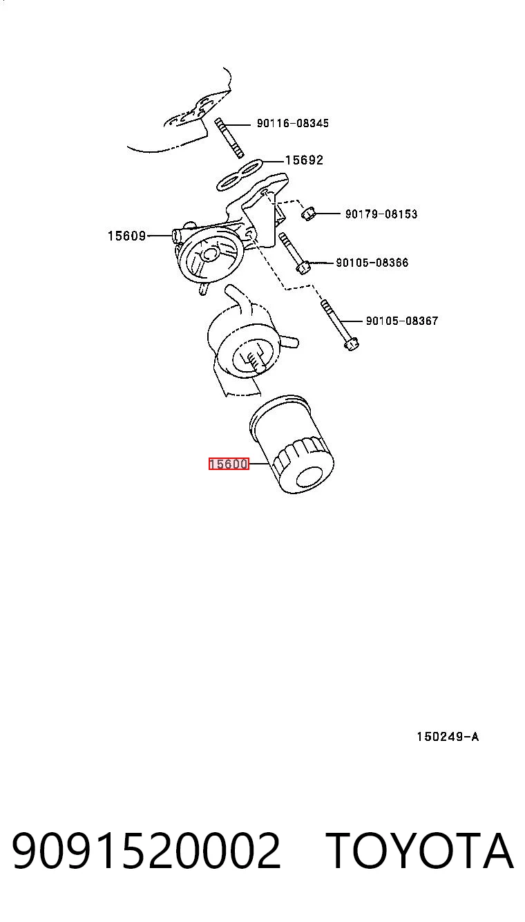 9091520002 Toyota Filtro de óleo