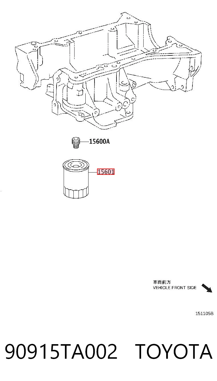 90915TA002 Toyota Filtro de óleo