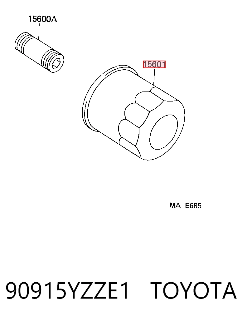 90915YZZE1 Toyota Filtro de óleo