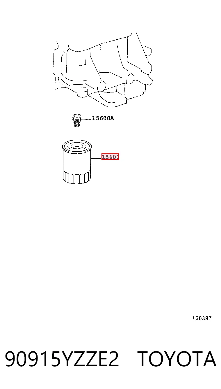 90915YZZE2 Toyota Filtro de óleo