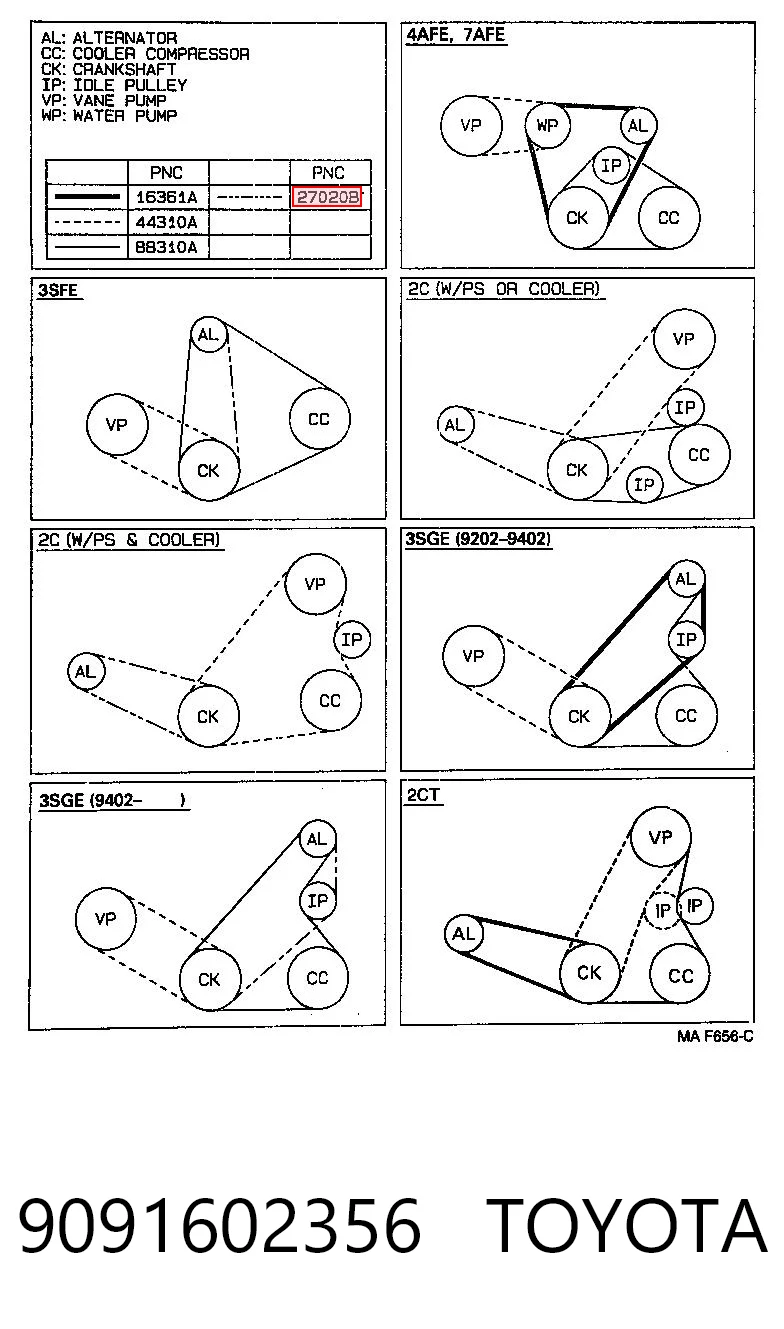 9091602356 Toyota