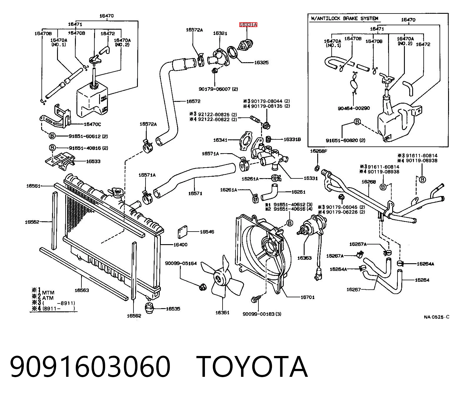 9091603060 Toyota Termostato