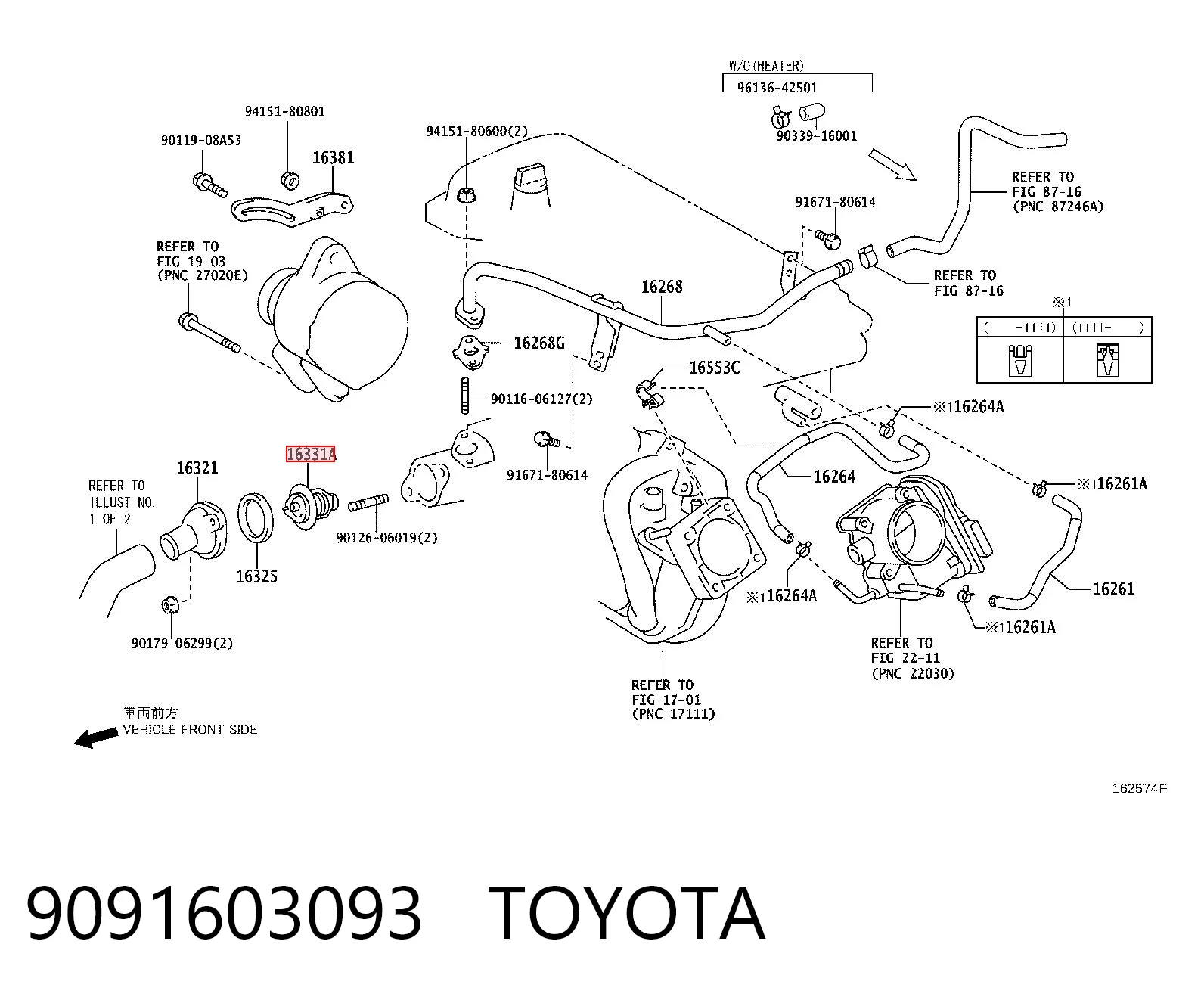 9091603093 Toyota Termostato