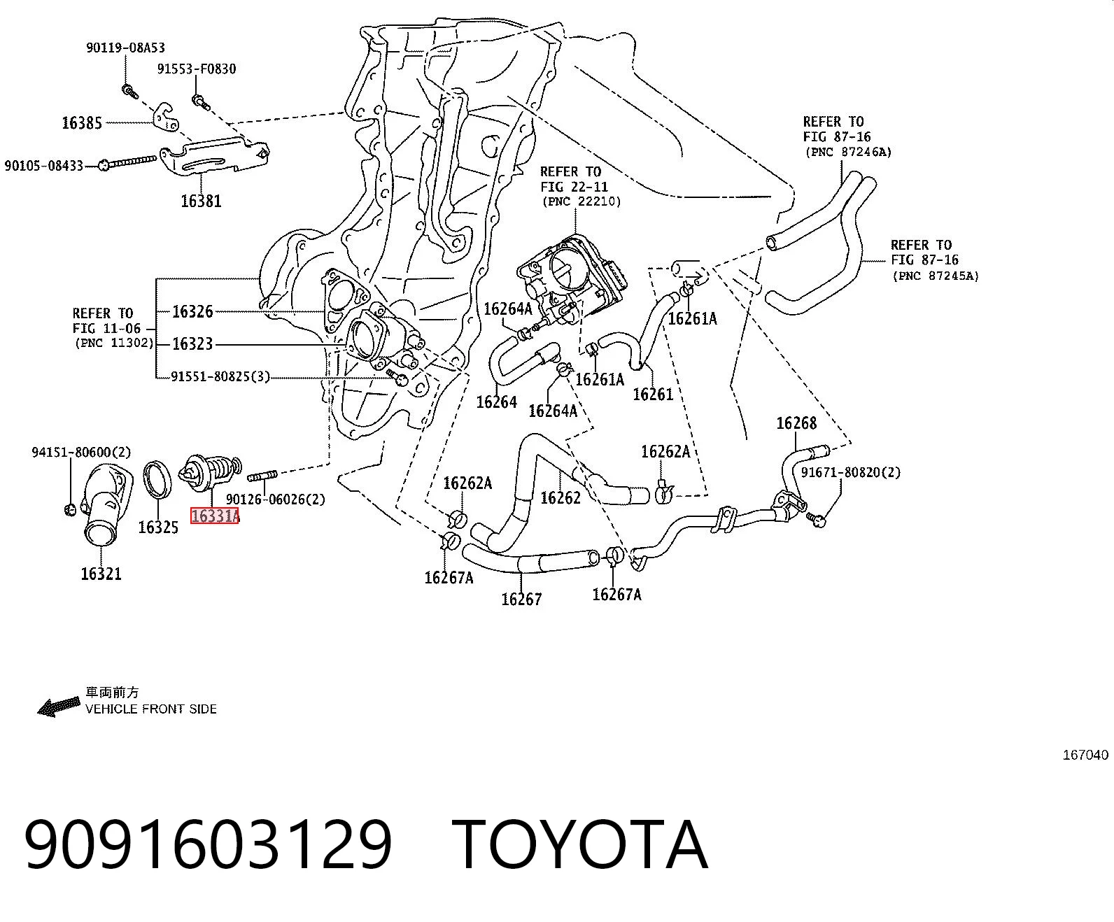9091603129 Toyota Termostato
