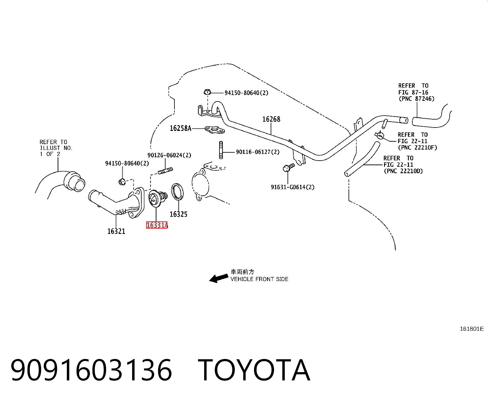9091603136 Toyota Termostato
