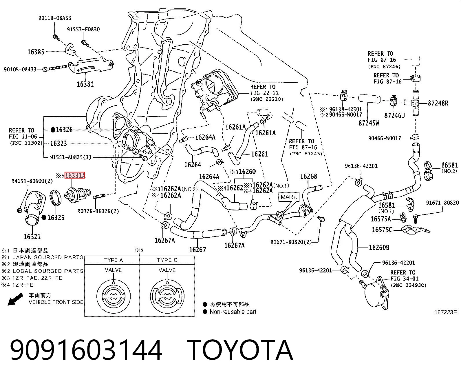 9091603144 Toyota Termostato
