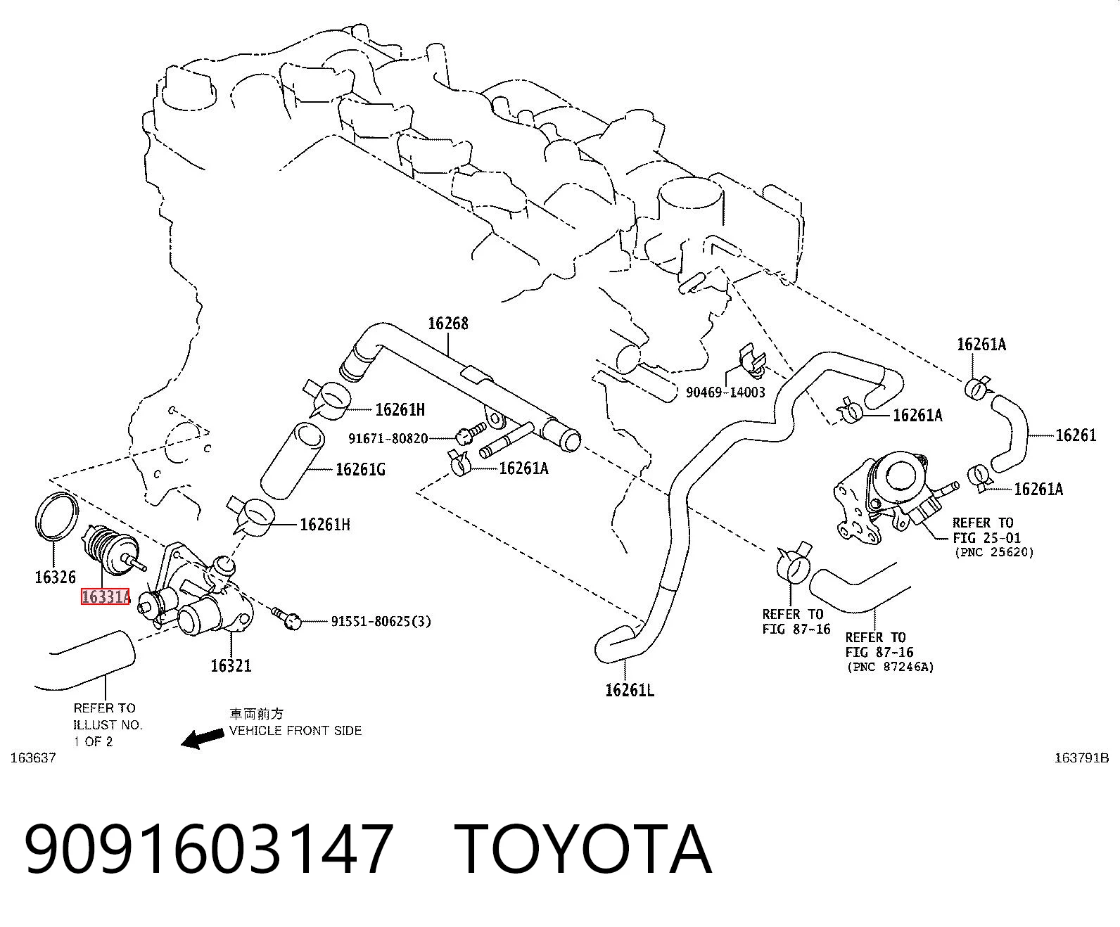 9091603147 Toyota Termostato
