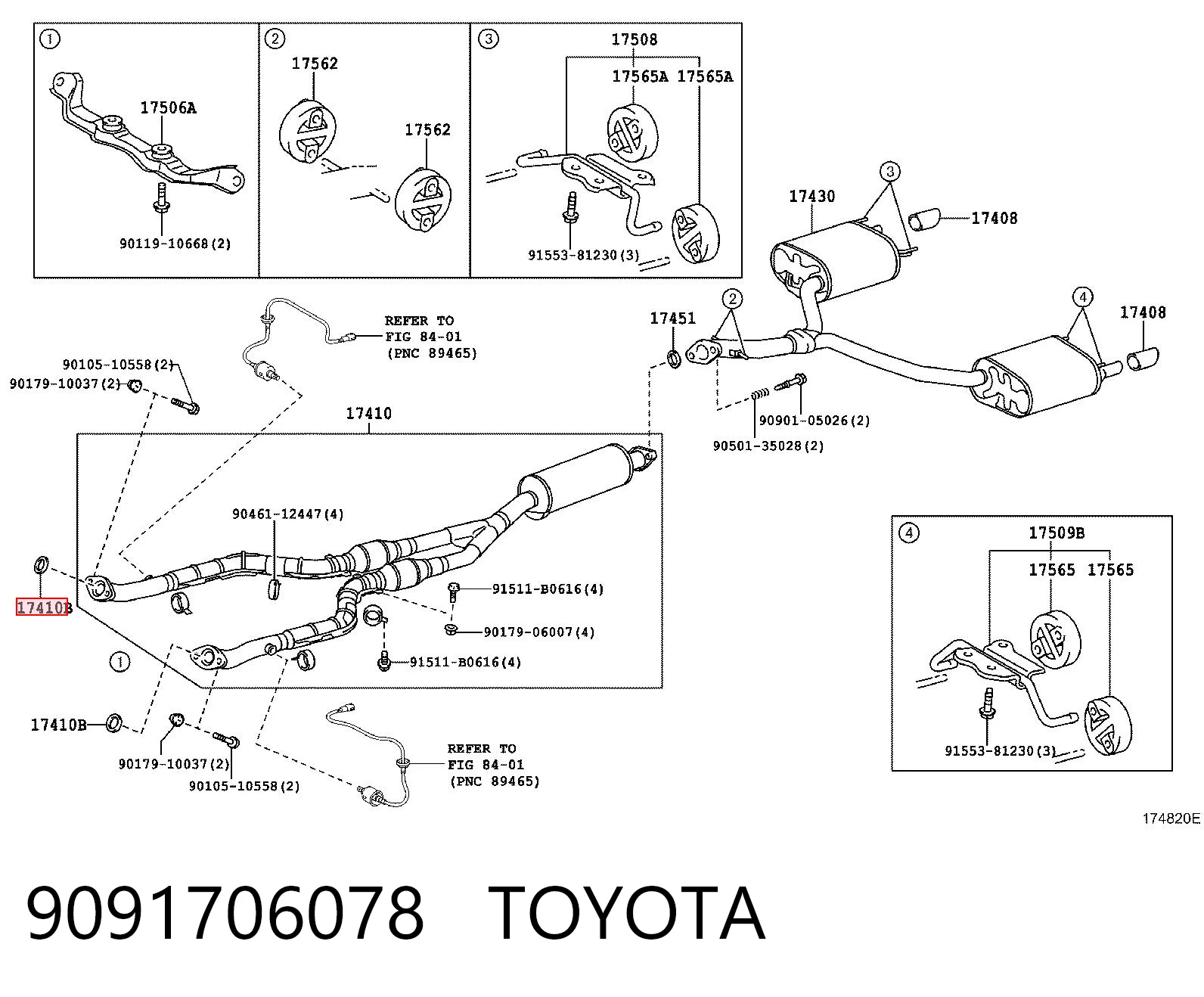9091706078 Toyota Anel de tubo de admissão do silenciador