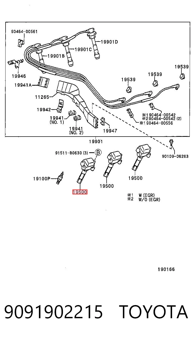 9091902215 Toyota Bobina de ignição