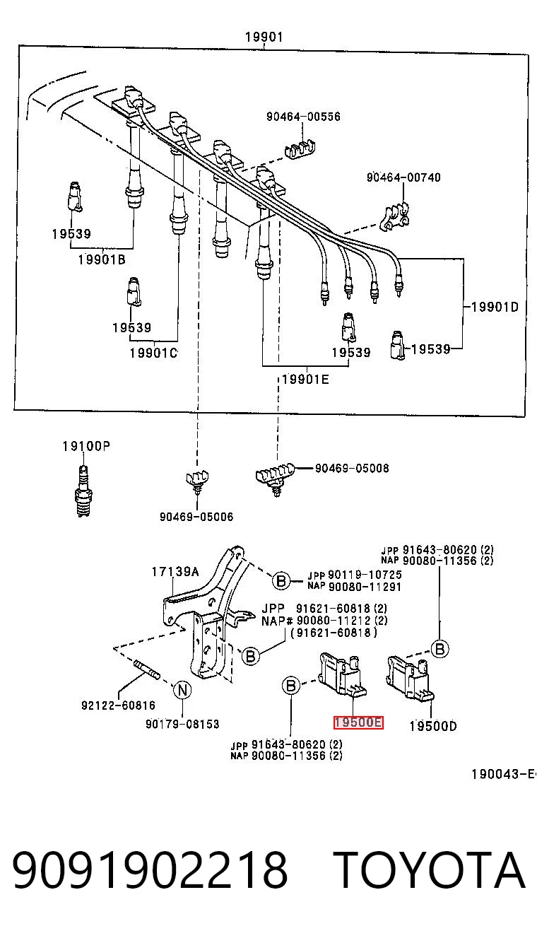 9091902218 Toyota Bobina de ignição