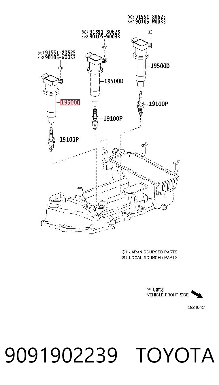 9091902239 Toyota Bobina de ignição