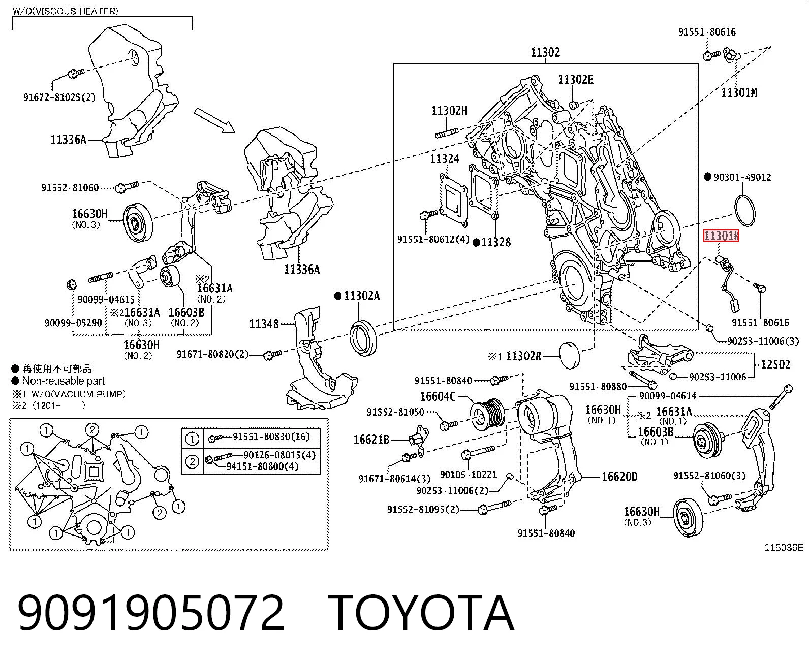 9091905072 Toyota Sensor de posição (de revoluções) de cambota