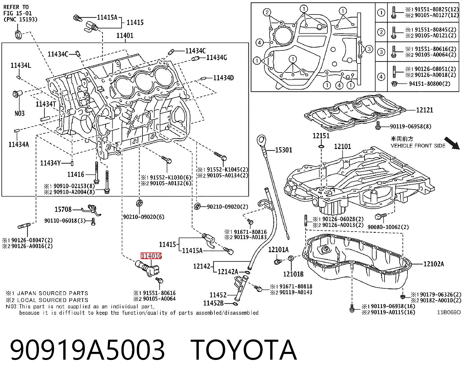 90919A5003 Toyota Sensor de posição (de revoluções) de cambota