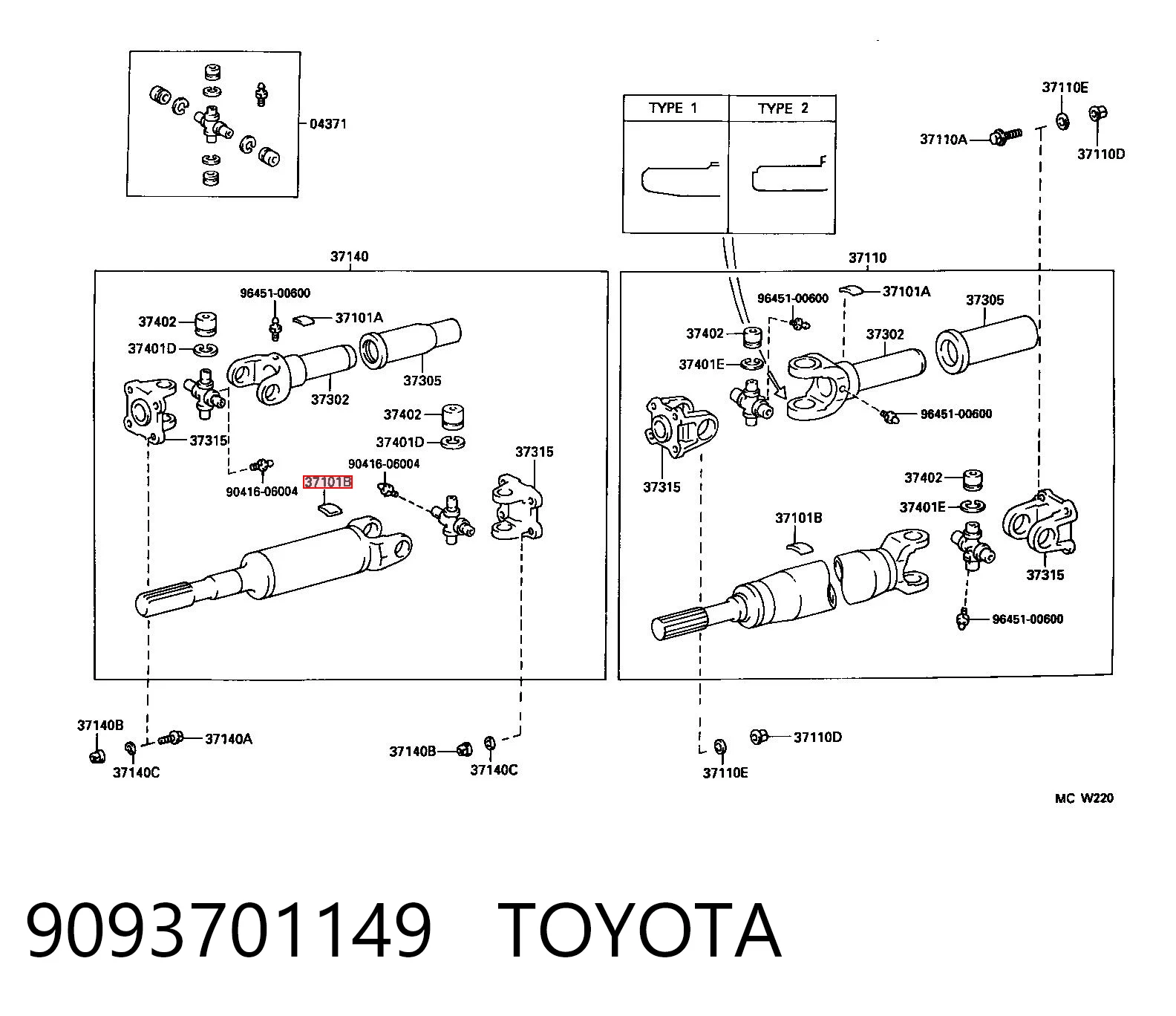 9093701149 Toyota