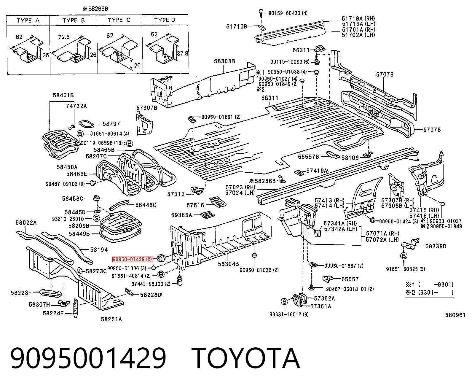 9095001429 Toyota