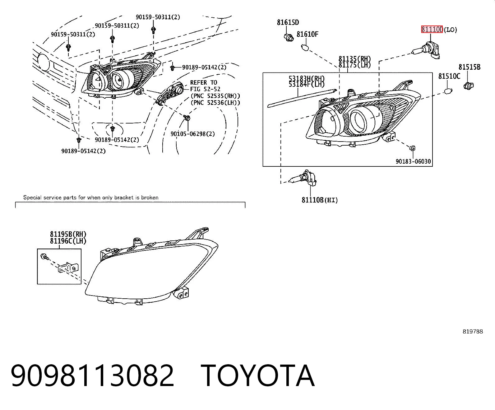 Lâmpada 9098113081 Subaru
