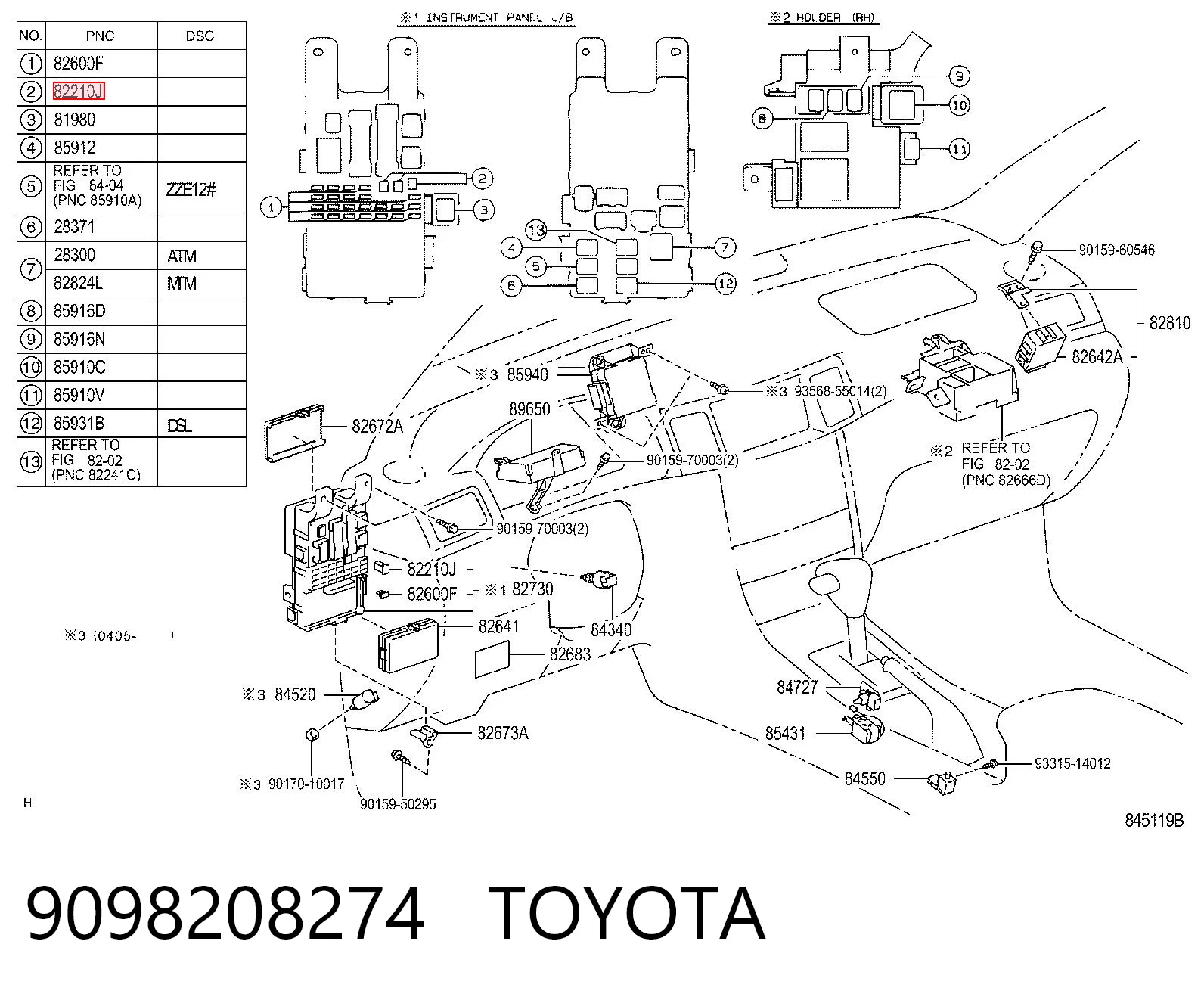 9098208274 Toyota Dispositivo de segurança