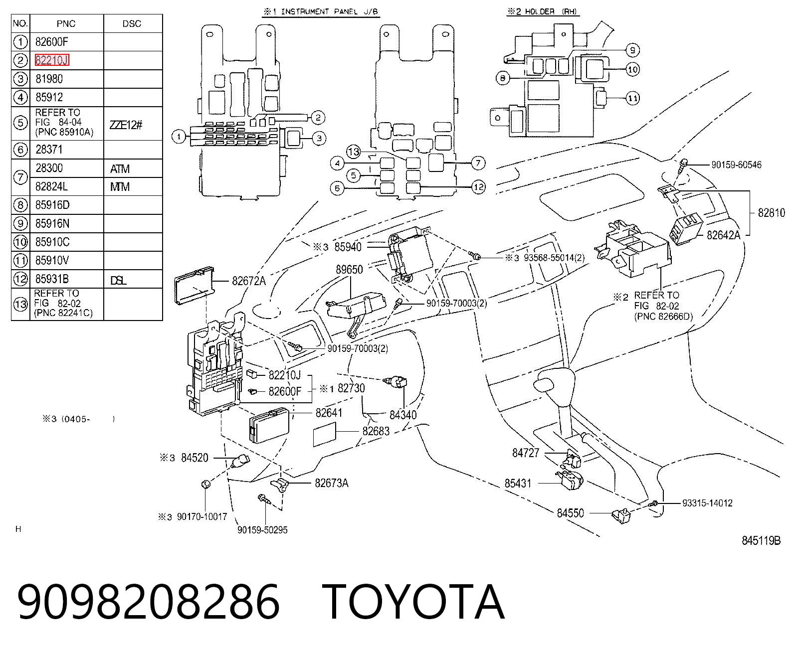 9098208286 Toyota Dispositivo de segurança