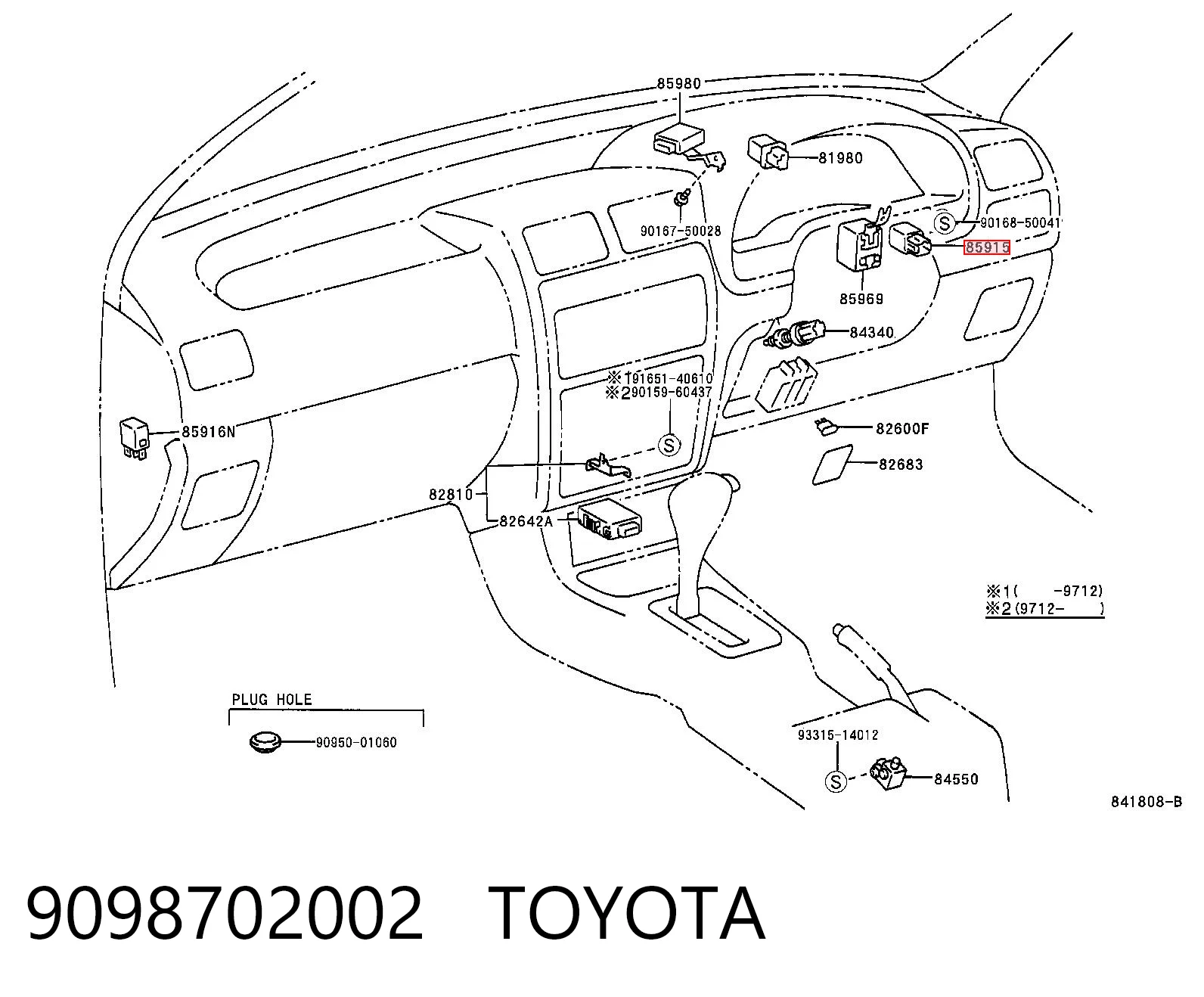 9098702002 Toyota Relê das luzes de nevoeiro