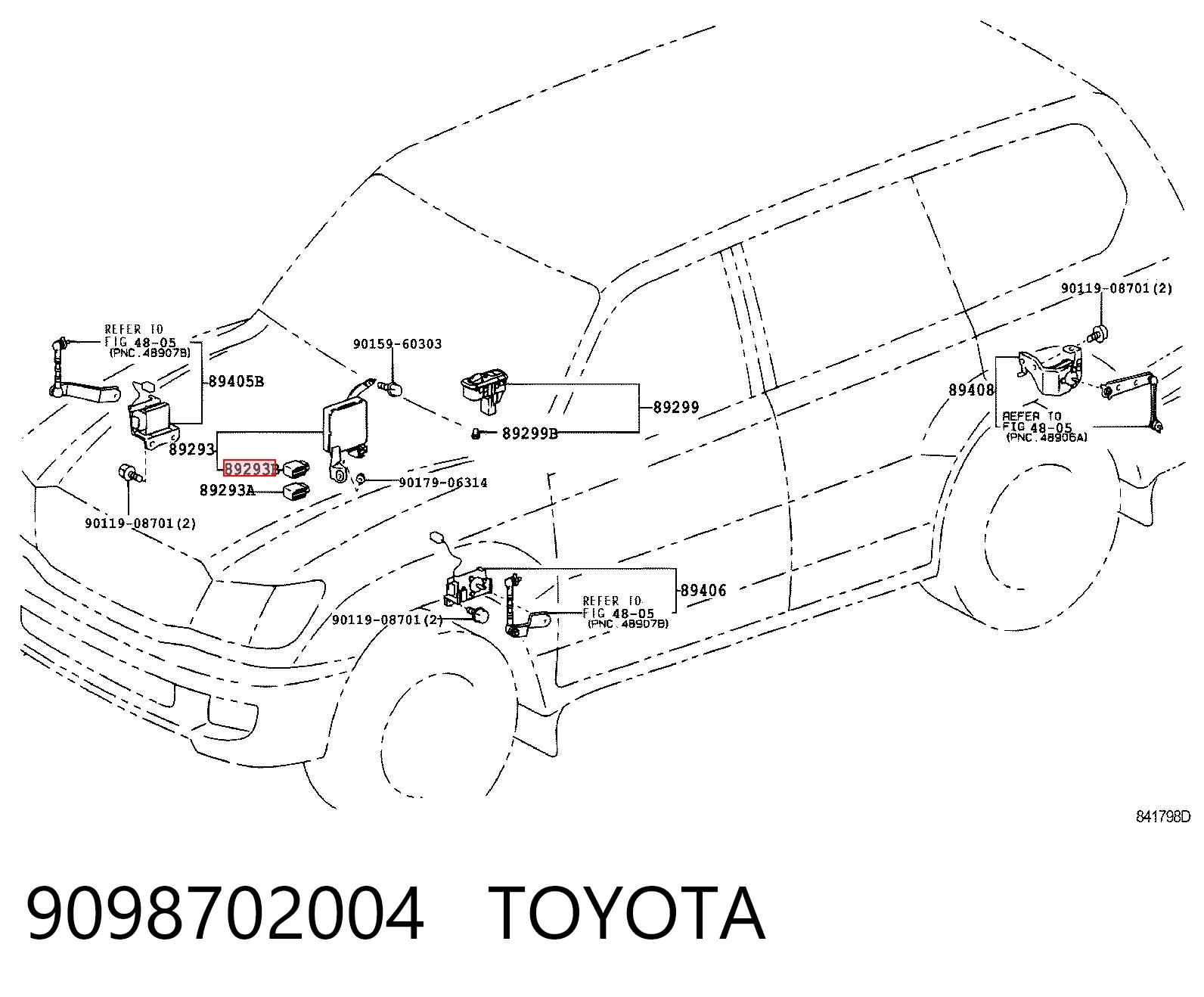 9098702004 Toyota Relê das luzes de nevoeiro