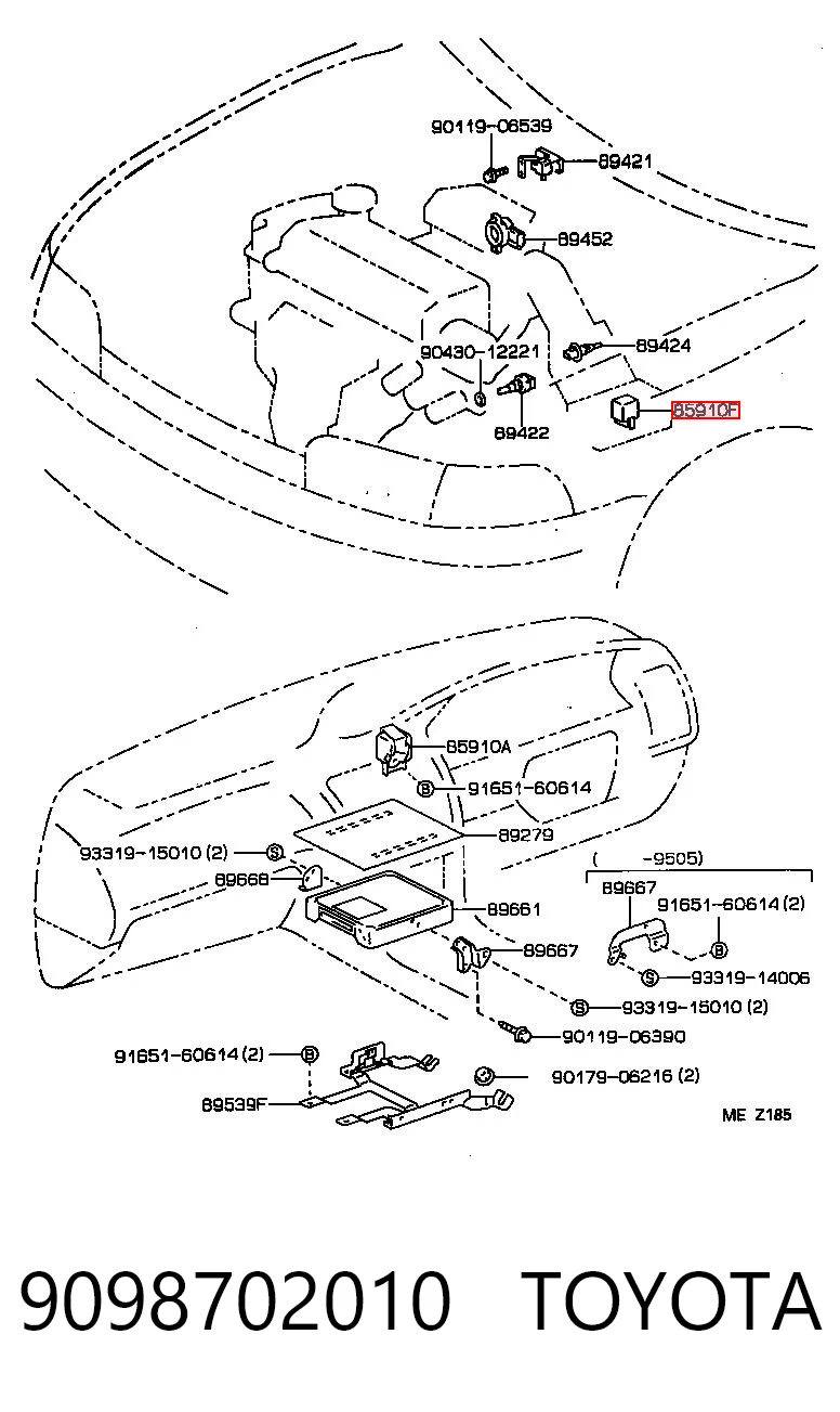  Relê de ventilador Toyota RAV4 I Cabrio SUV (SXA 10) (1997 - 2000) I Cabrio