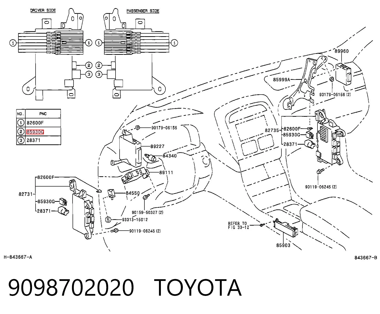 9098702020 Toyota Relê do motor de arranco