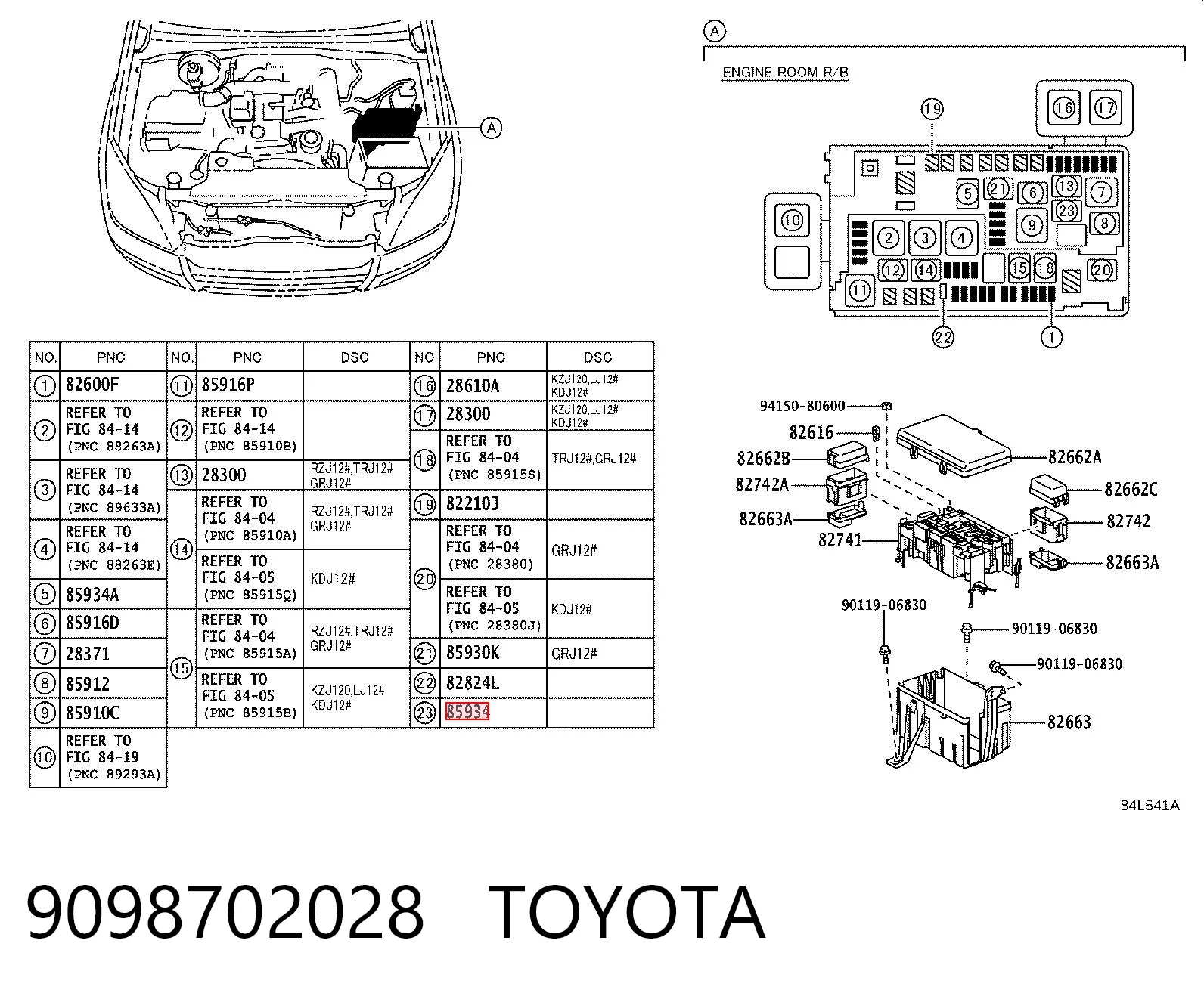 9098702028 Toyota Relê das luzes de nevoeiro