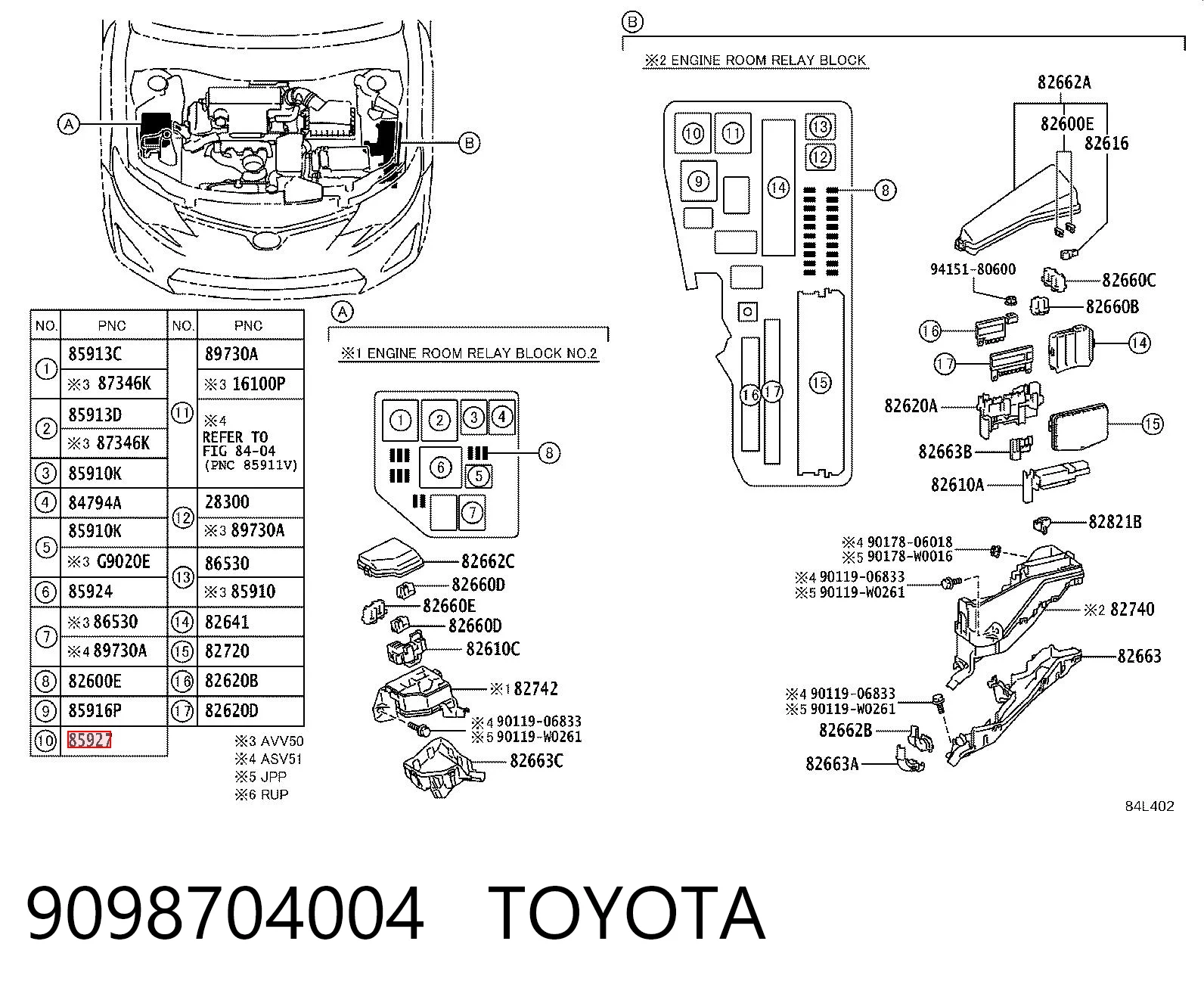 9098704004 Toyota Relê elétrico multifuncional