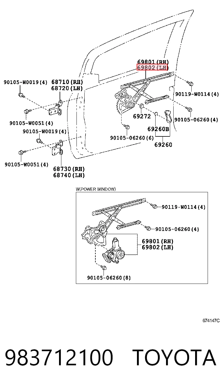  Mecanismo de acionamento de vidro da porta dianteira esquerda Toyota Yaris hatchback (SP90) (2005 - 2011) 